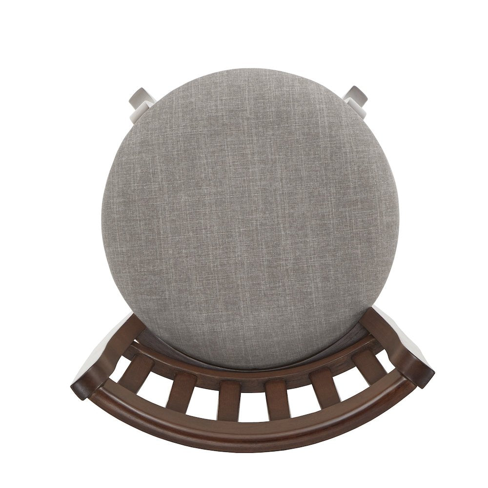 Grey Linen Swivel Bar Height Chair