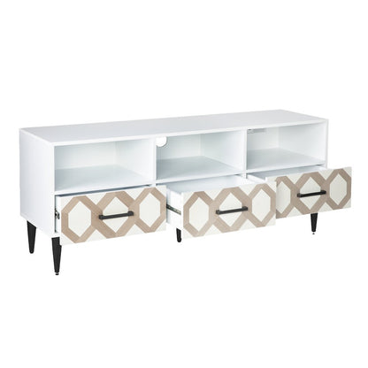 Eltisley TV Stand with Storage in White Color