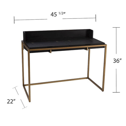 Caldlin Flip-Top Desk Storage in Black Color