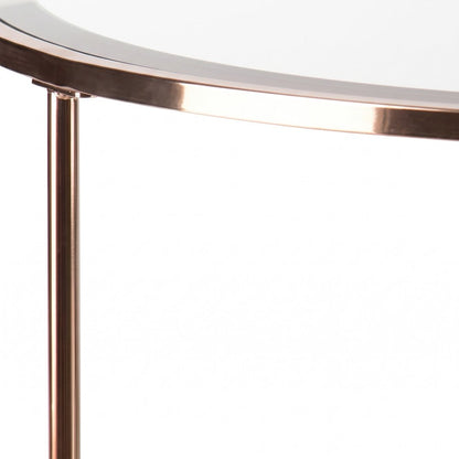 FurniFact Round Cocktail Table with Iron Base, Gold