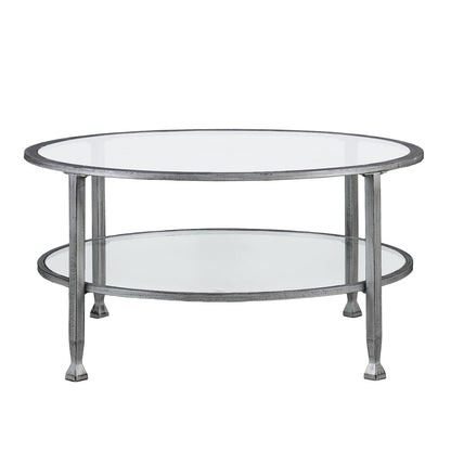 Jaymes Metal/Glass Round Cocktail Table - Silver