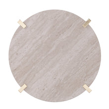 Ardmillan Round End Table with Faux Marble Top