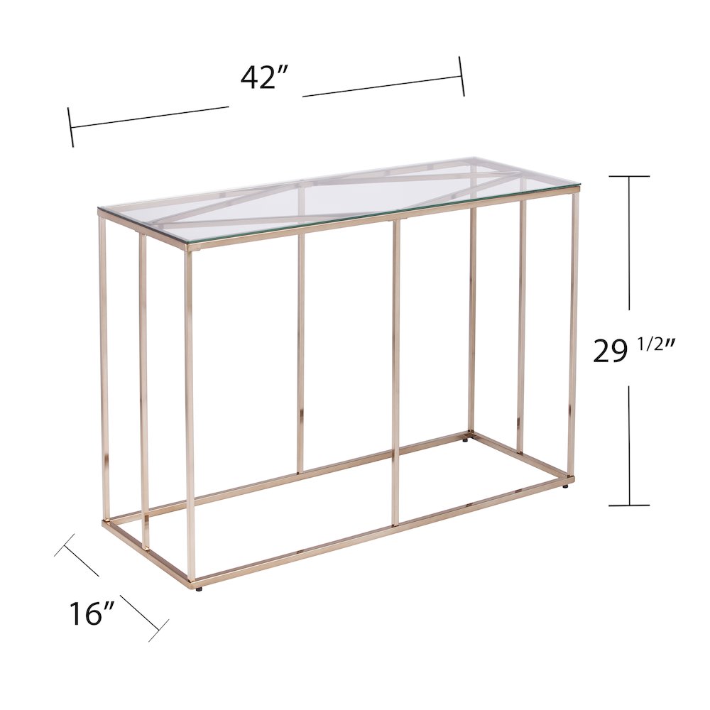 Nicholance Contemporary Glass-Top Console Table