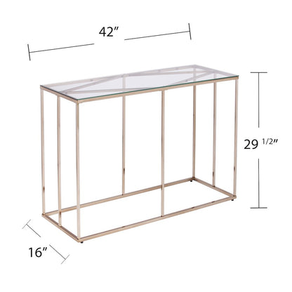 Nicholance Contemporary Glass-Top Console Table