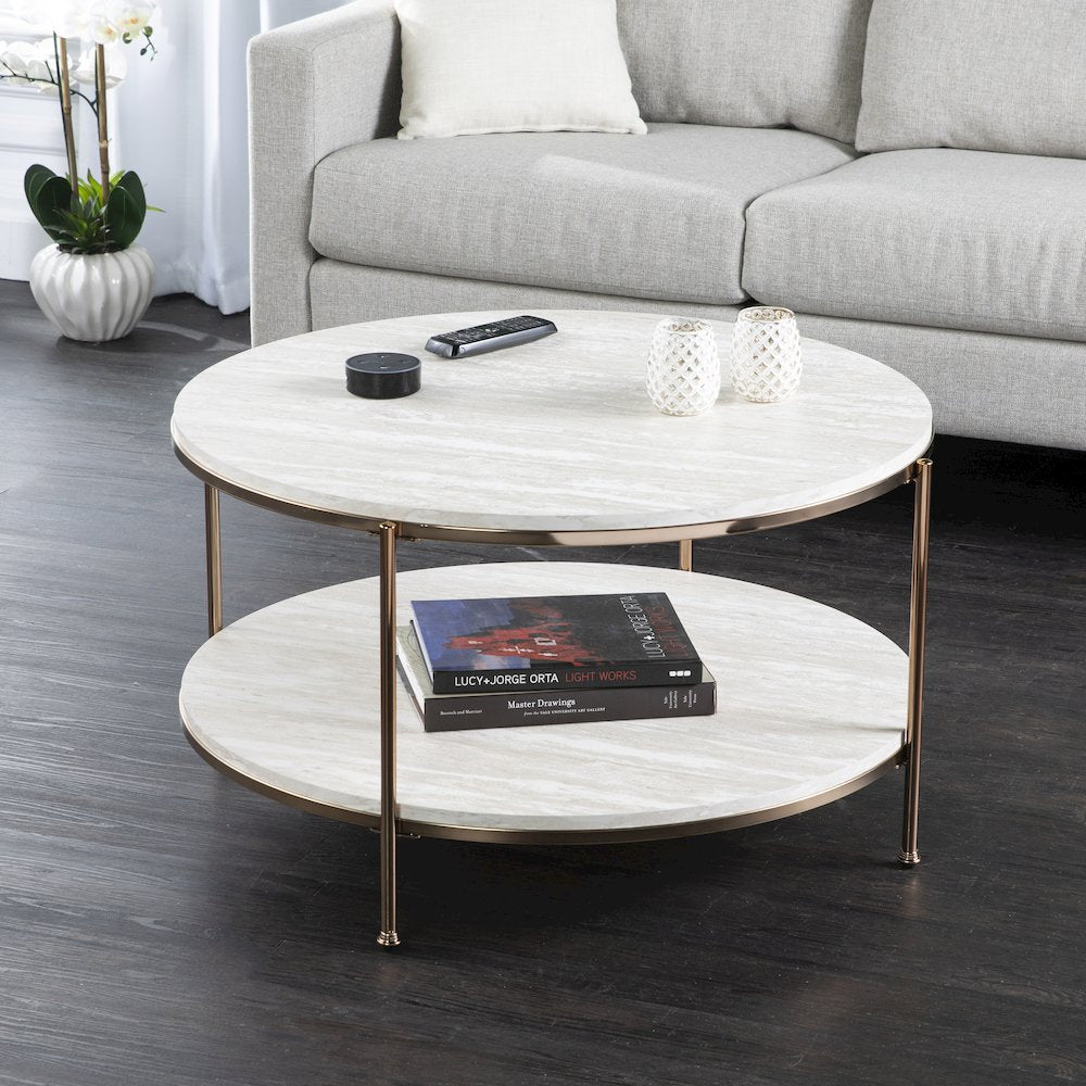 Silas Faux Stone Coffee Table