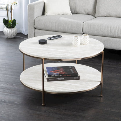 Silas Faux Stone Coffee Table