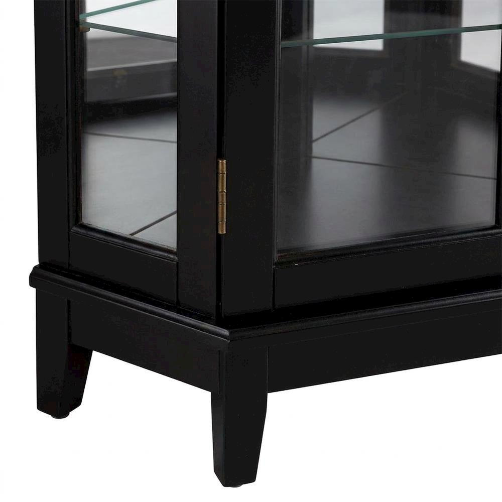 Corner Curio Cabinet with Tempered Glass Doors and LED Lighting, 6 Shelves