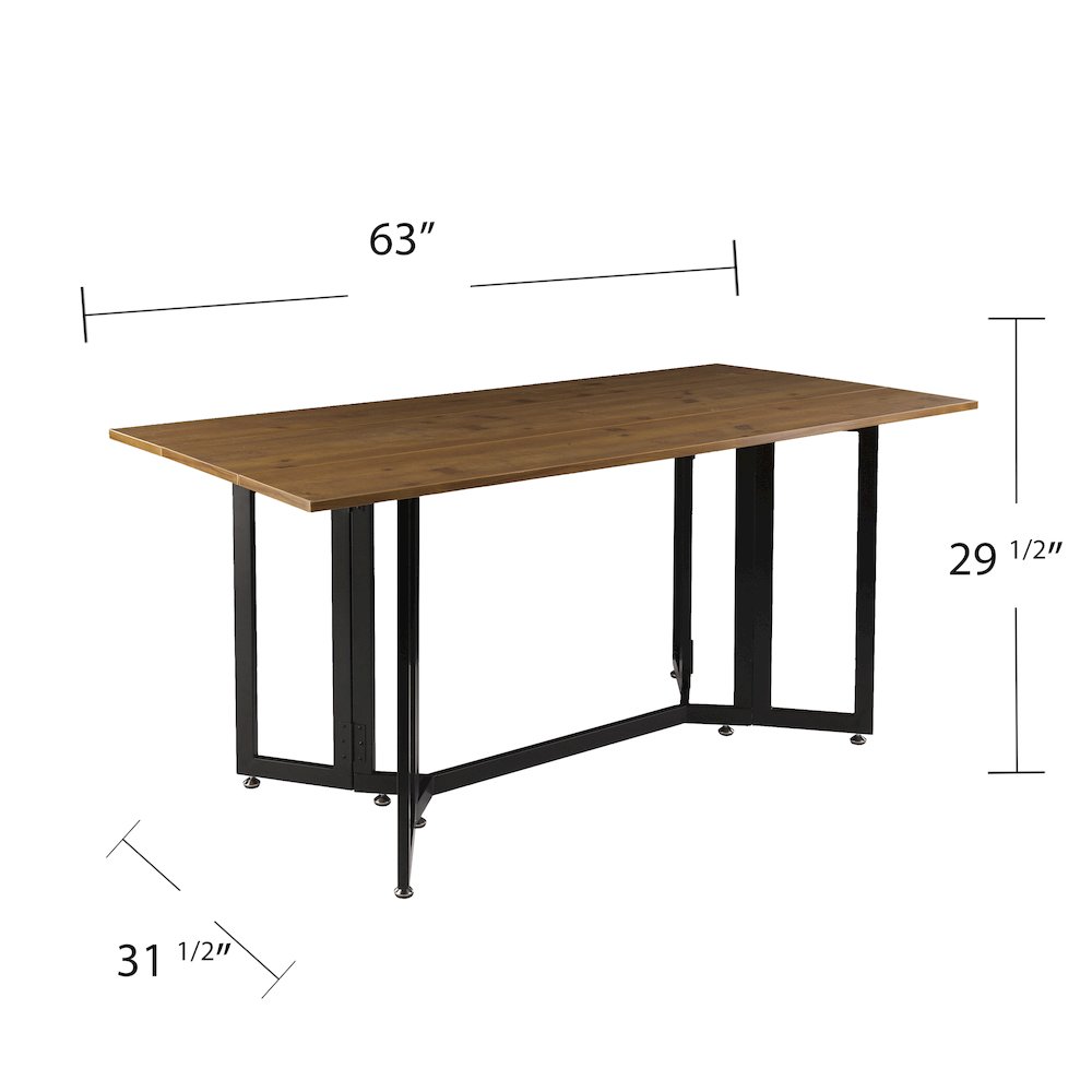 Driness Drop Leaf Table - Oak with Black