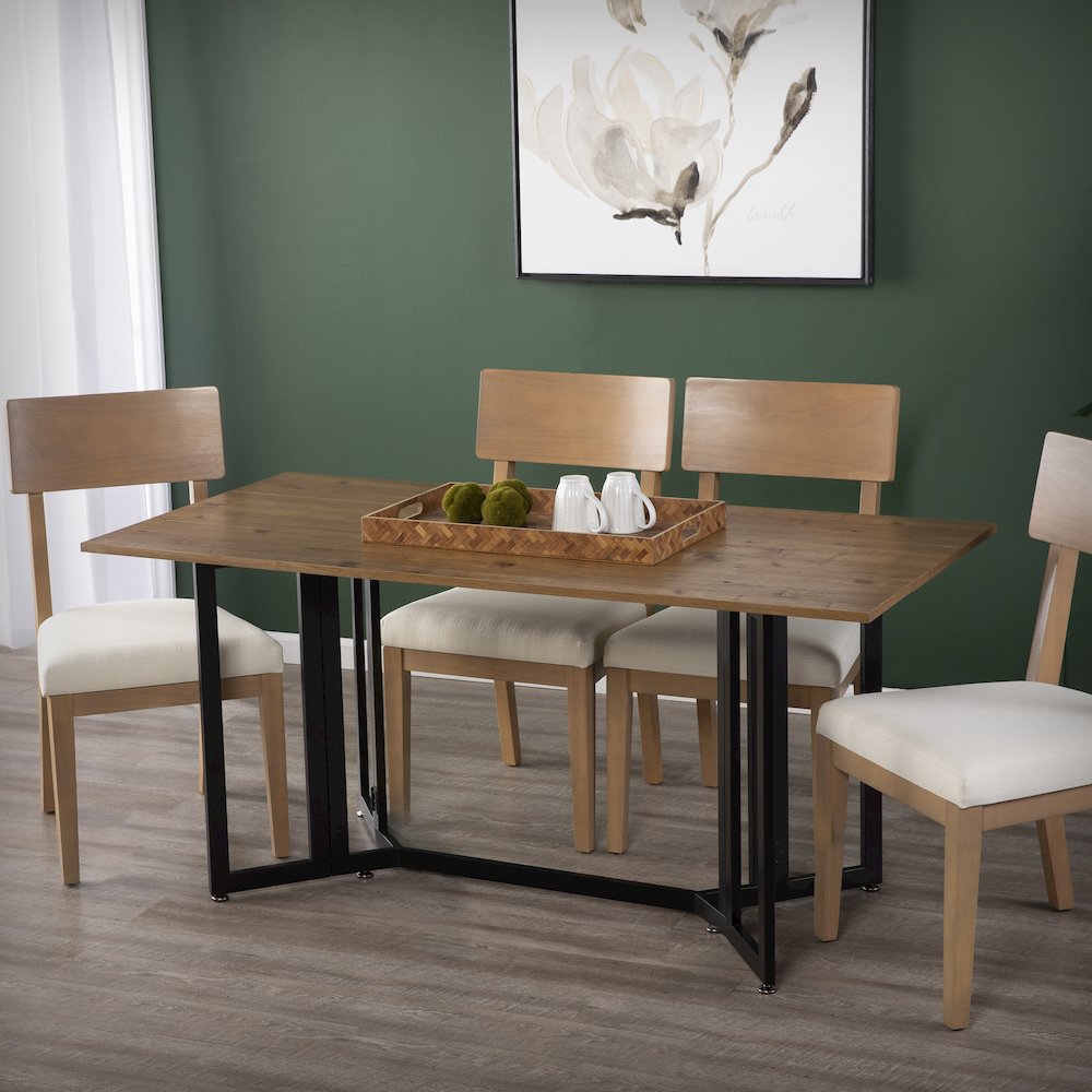 Driness Drop Leaf Table - Oak with Black