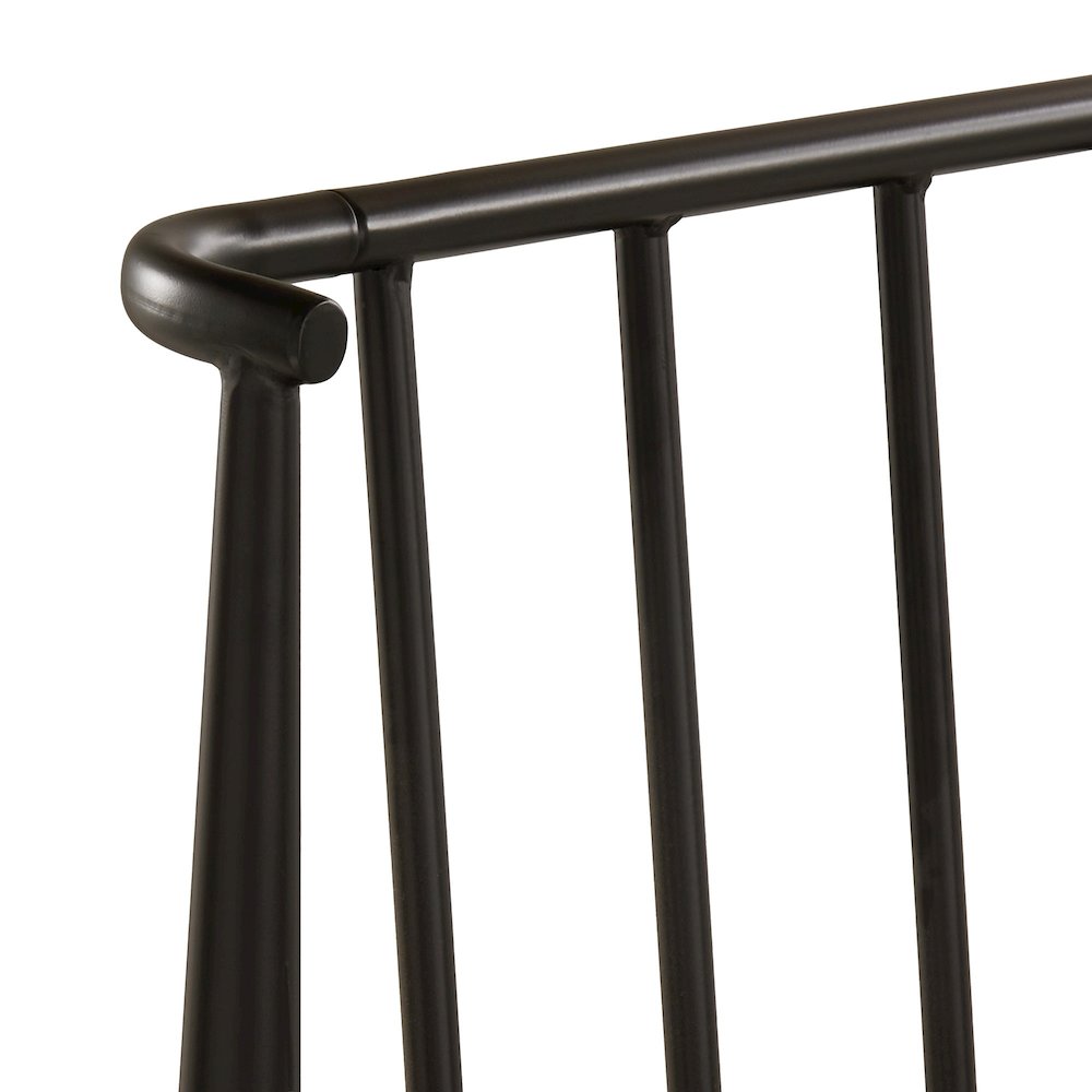 Matte Black Finish Metal Queen Bed