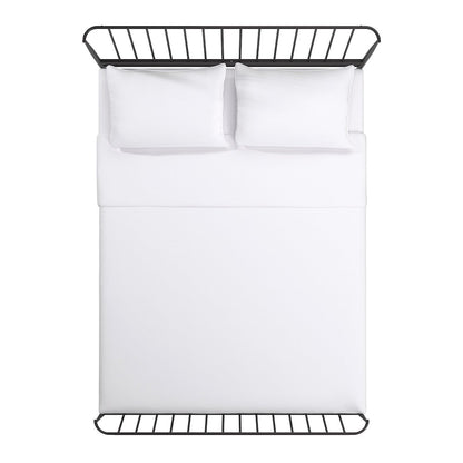 Matte Black Finish Metal Queen Bed