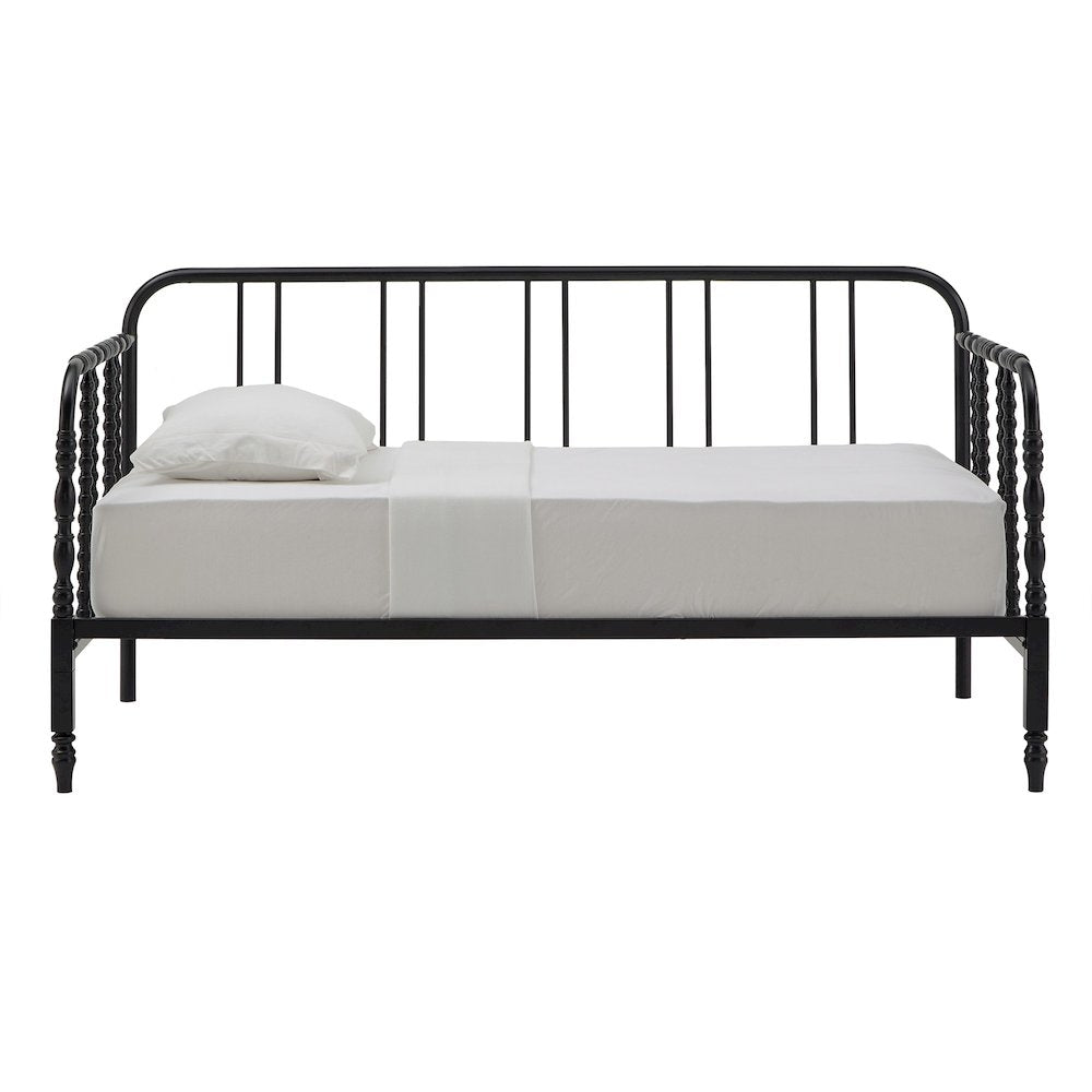 Black Finish Metal Spool Daybed
