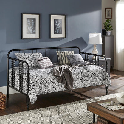 Black Finish Metal Spool Daybed