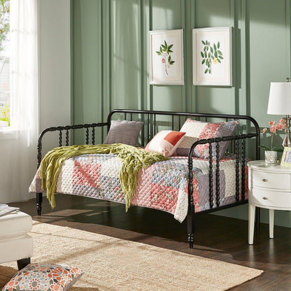 Black Finish Metal Spool Daybed