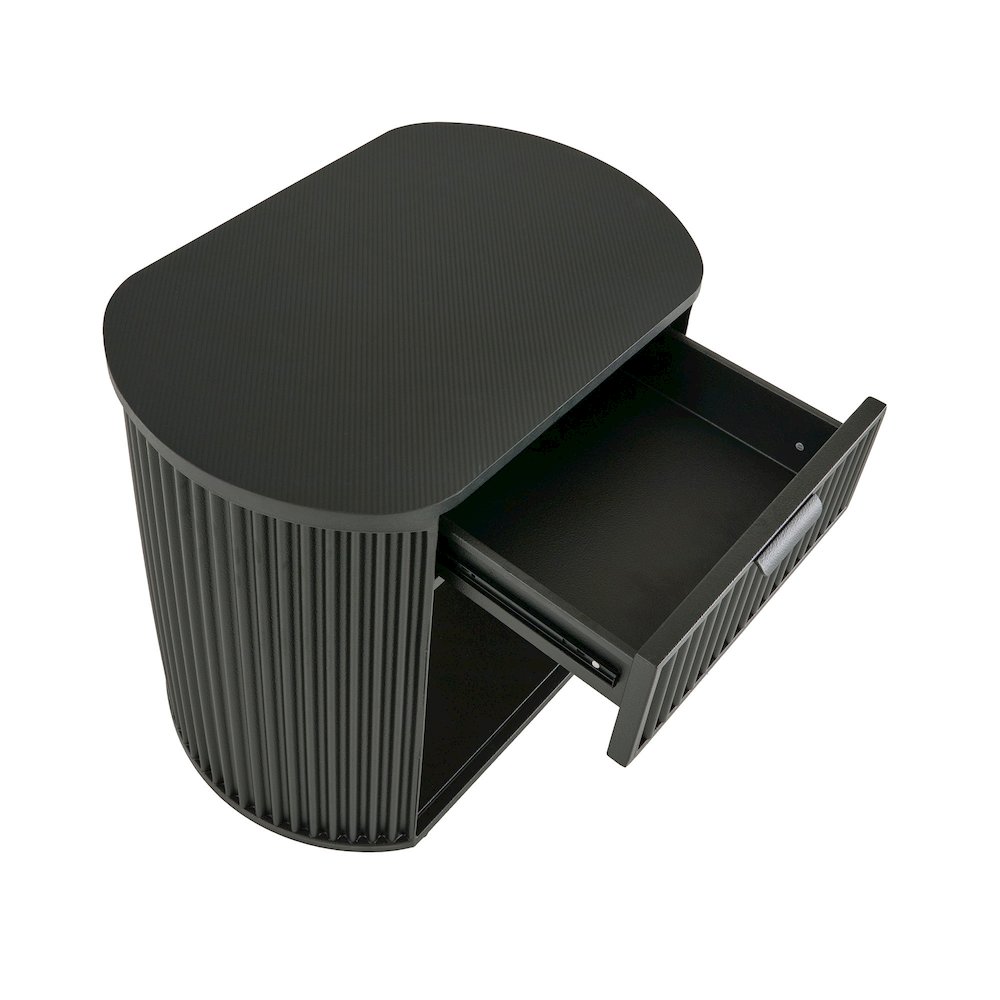 Black Finish 1-Drawer Side Table