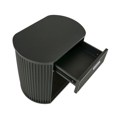 Black Finish 1-Drawer Side Table