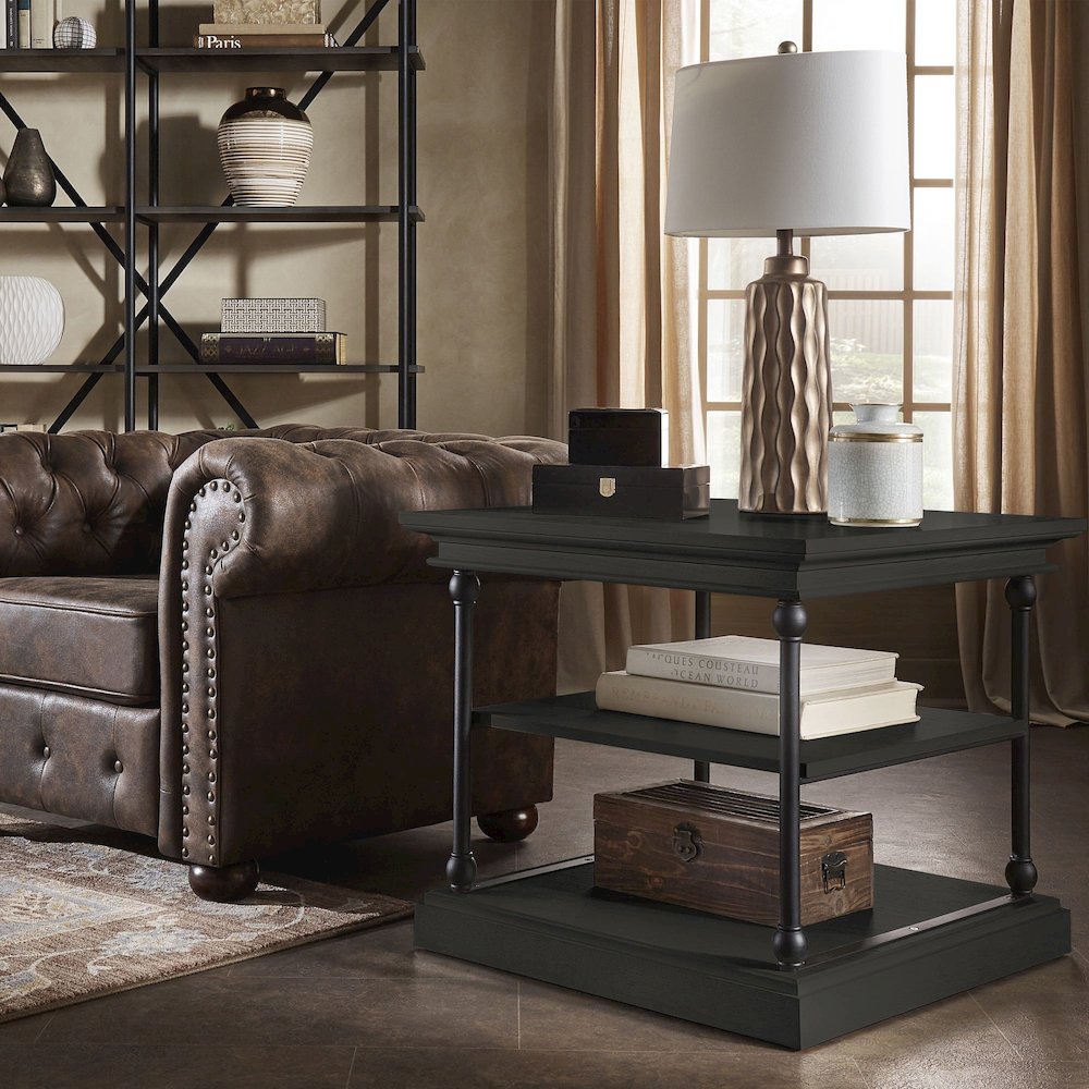 Black Finish End Table