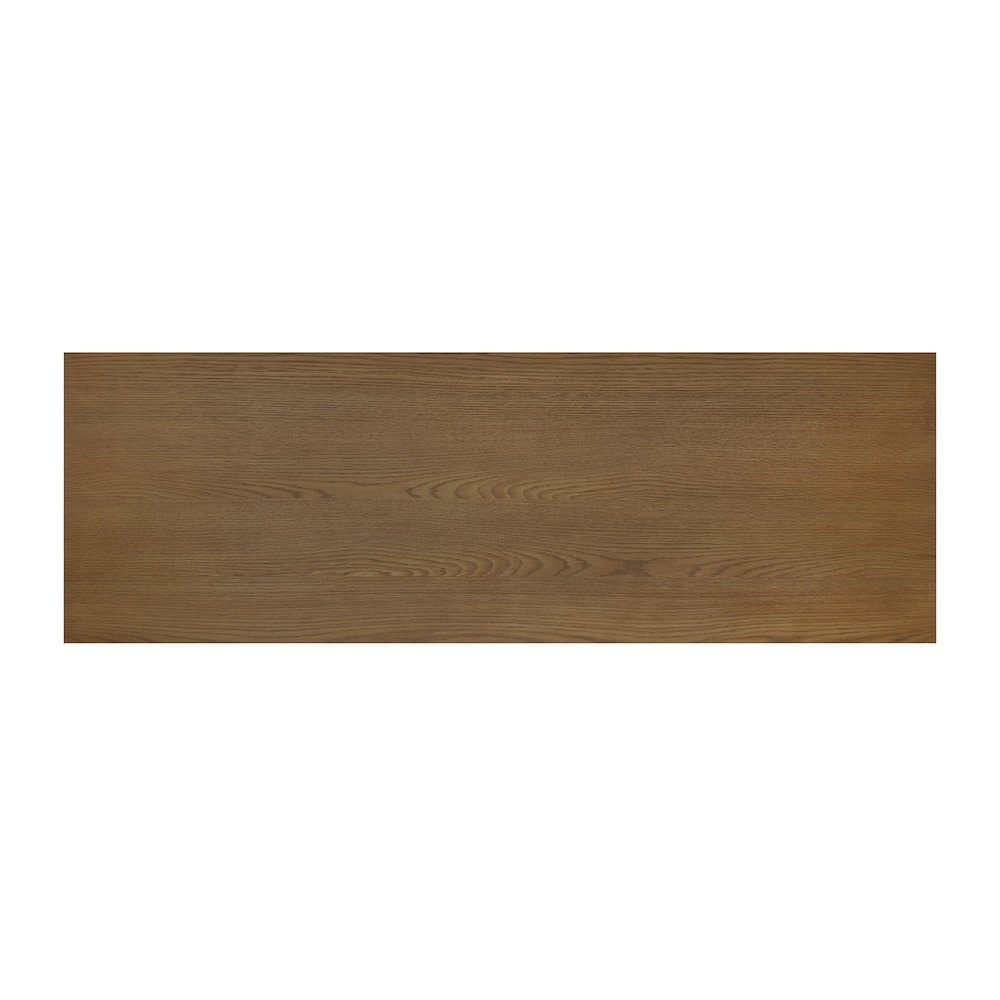 Brown Finish X-Back Sofa Table TV Stand