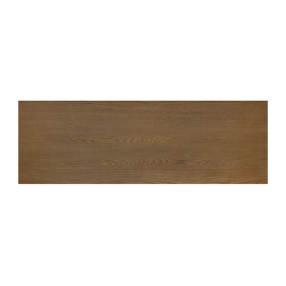 Brown Finish X-Back Sofa Table TV Stand