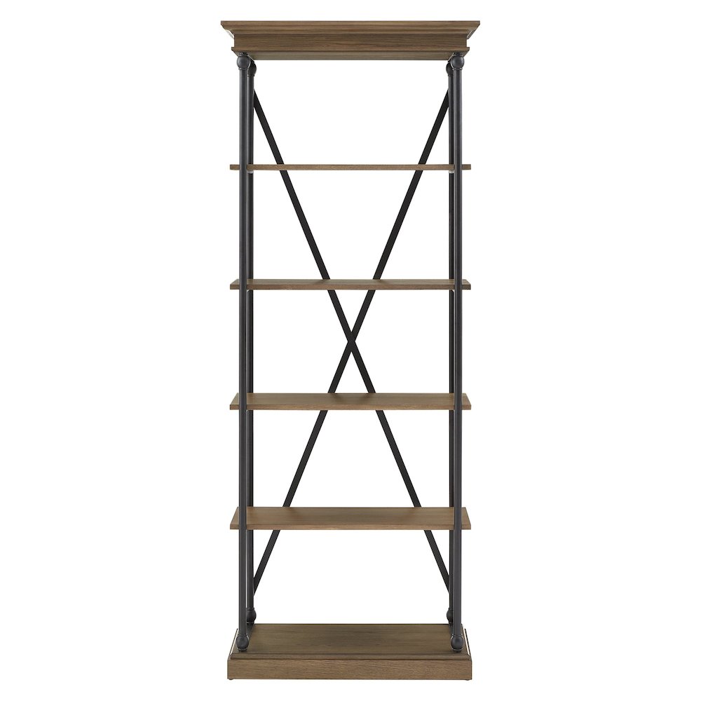 Brown Finish 33"W Bookcase