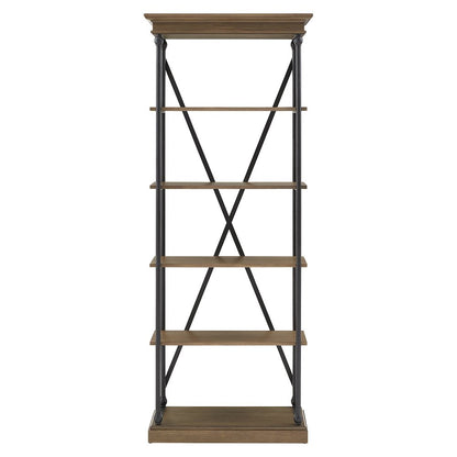 Brown Finish 33"W Bookcase