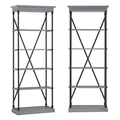 Grey Finish 33"W Bookcase