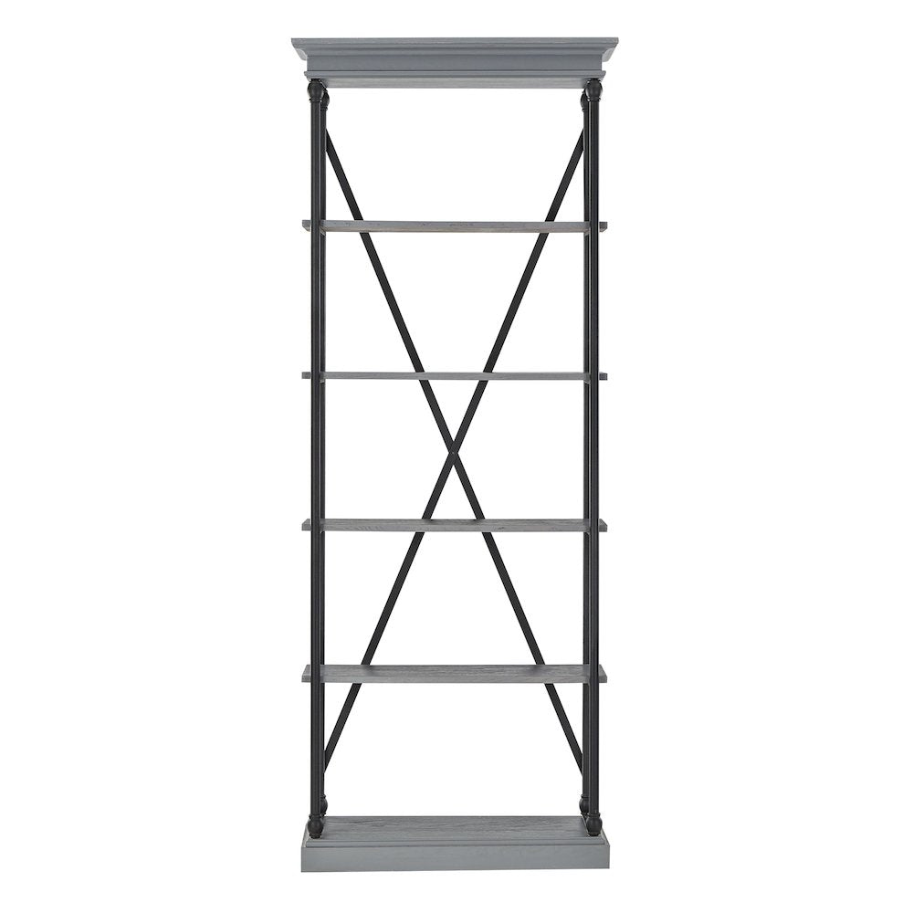 Grey Finish 33"W Bookcase