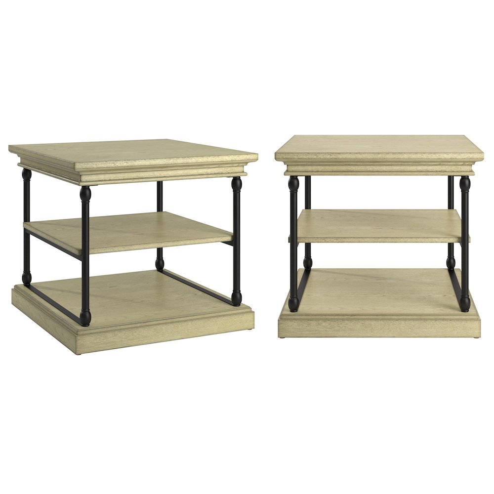 Ivory White Finish End Table