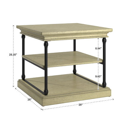 Ivory White Finish End Table