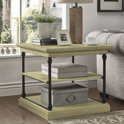 Ivory White Finish End Table