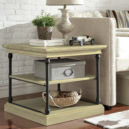 Ivory White Finish End Table