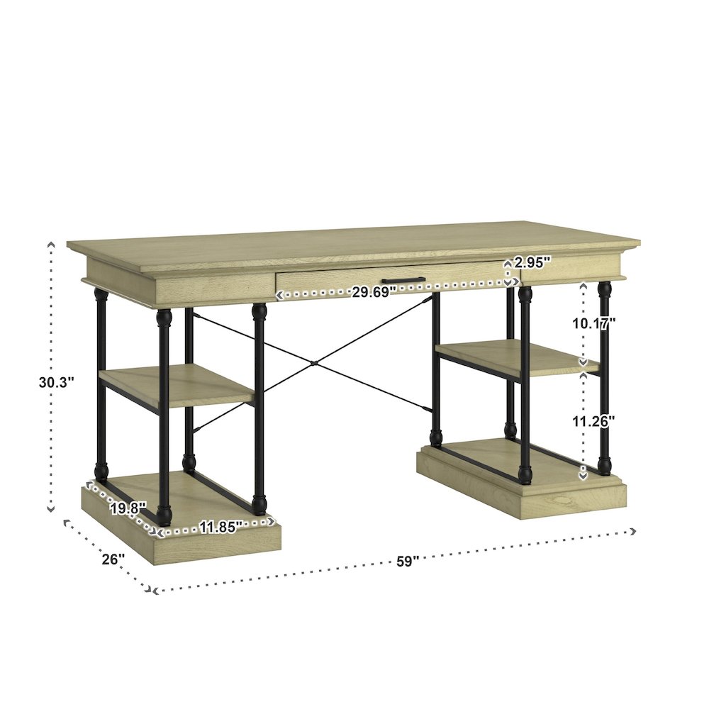Ivory White Finish Desk