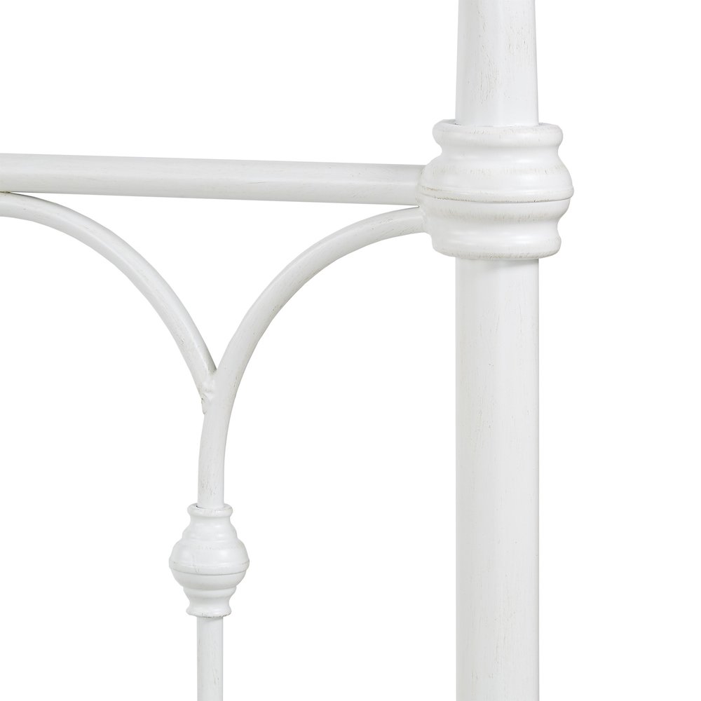 Antique White Finish Powder Coat Metal Full Bed