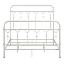 Antique White Finish Powder Coat Metal Full Bed