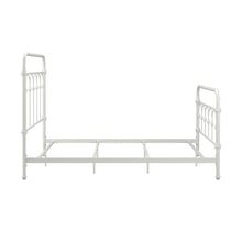 Antique White Finish Powder Coat Metal Full Bed