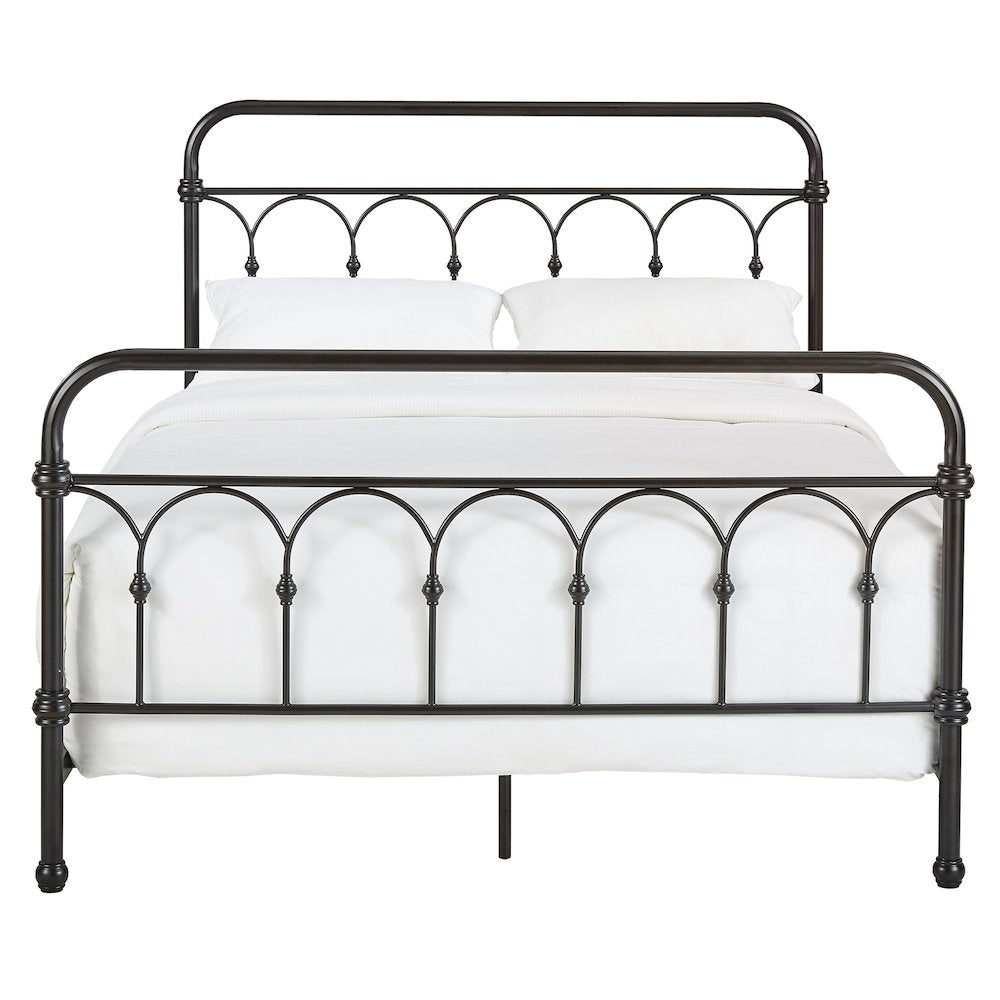 Dark Bronze Finish Powder Coat Metal Queen Bed