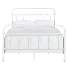 Antique White Finish Powder Coat Metal Queen Bed
