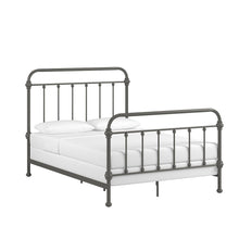 6 Spindles Frost Grey Metal Full Bed