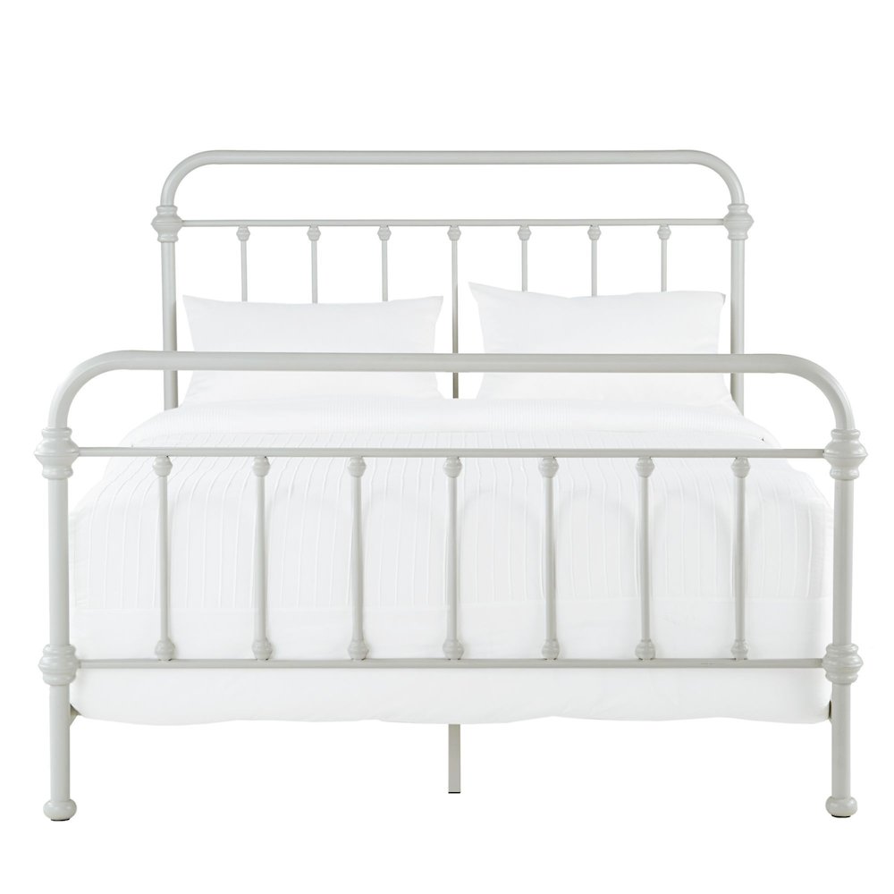 7 Spindles Silver Birch Metal Queen Bed