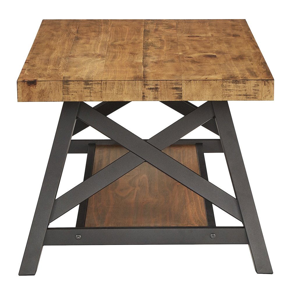Oak Finish Coffee Table With Shelf