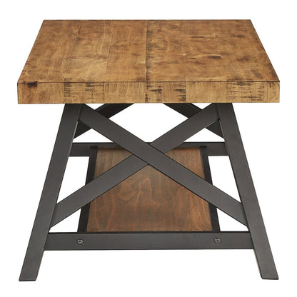 Oak Finish Coffee Table With Shelf