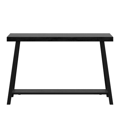 Black Finish Sofa Table With Shelf