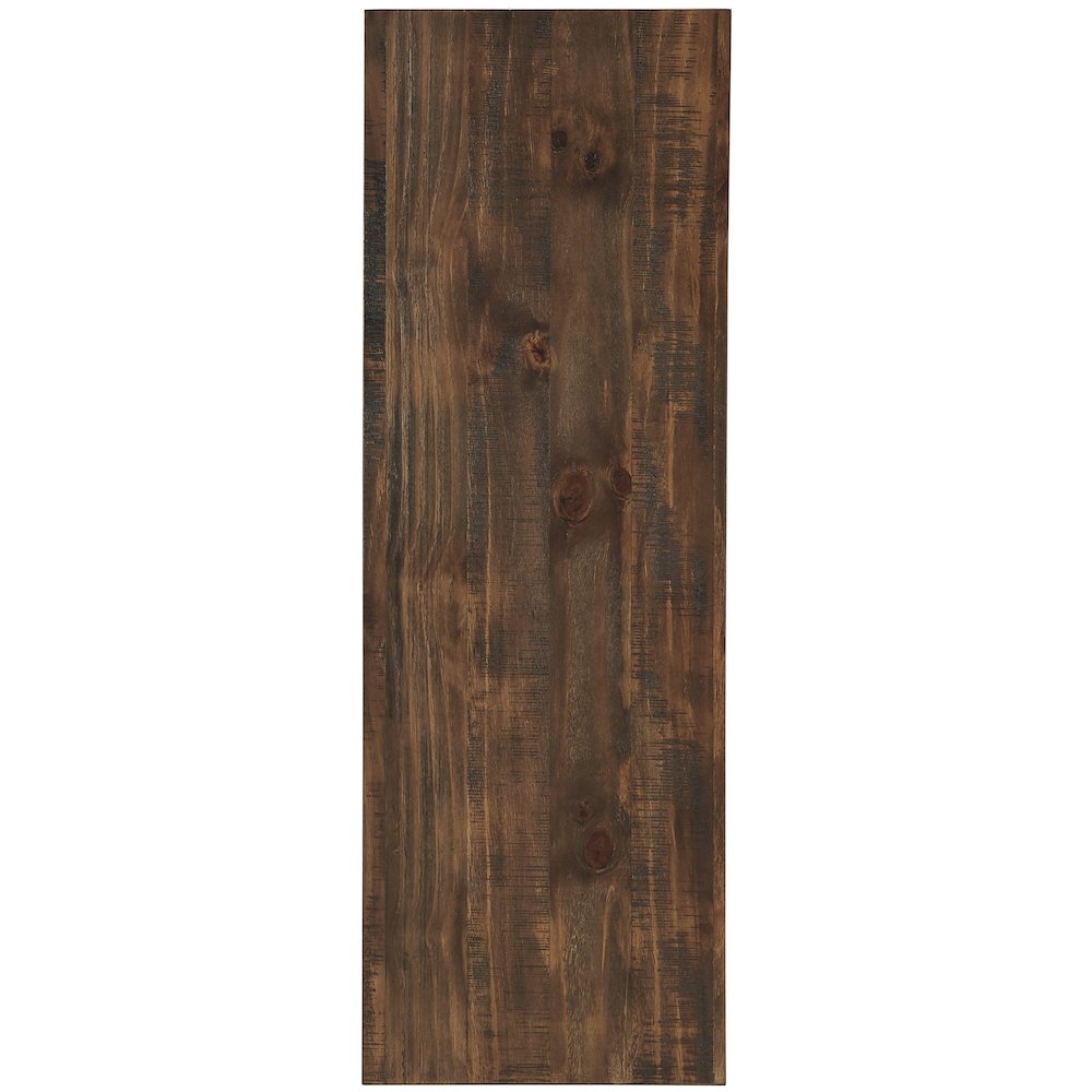 Brown Finish Sofa Table With Shelf