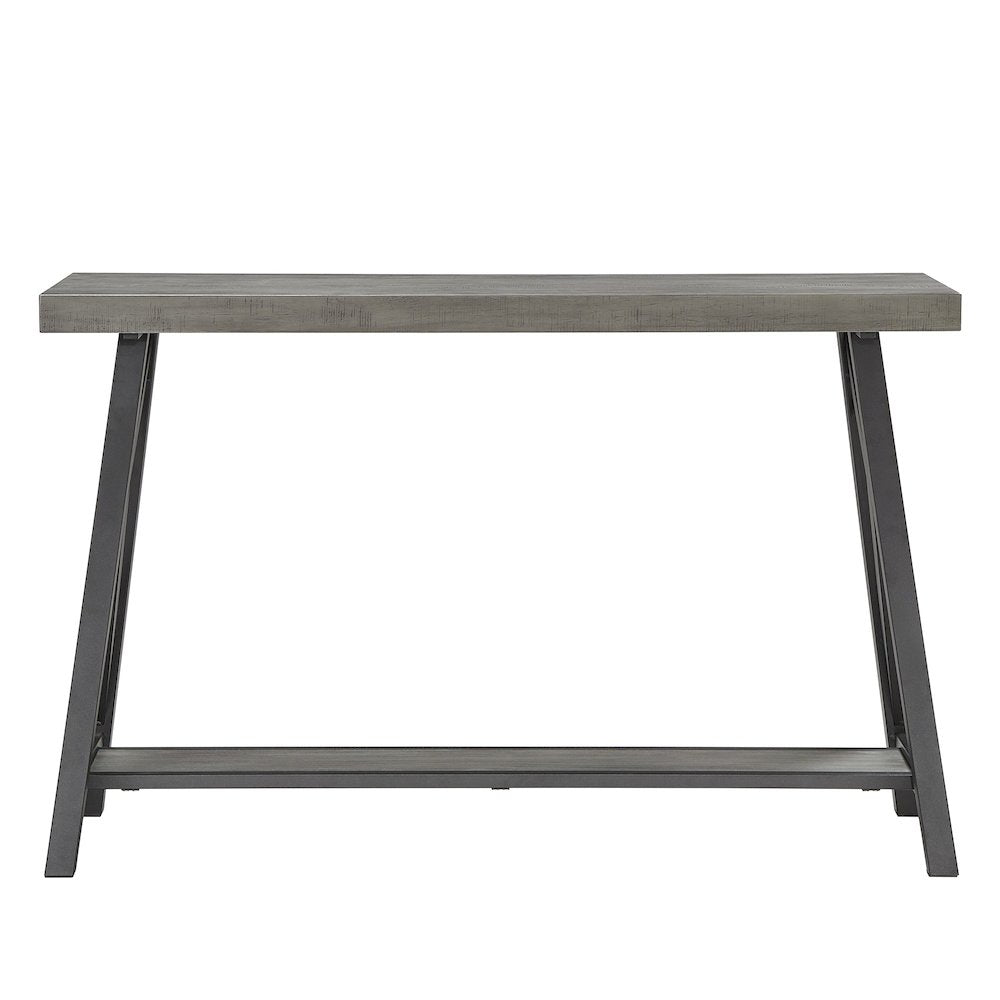 Grey Finish Sofa Table With Shelf