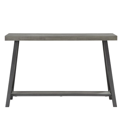 Grey Finish Sofa Table With Shelf