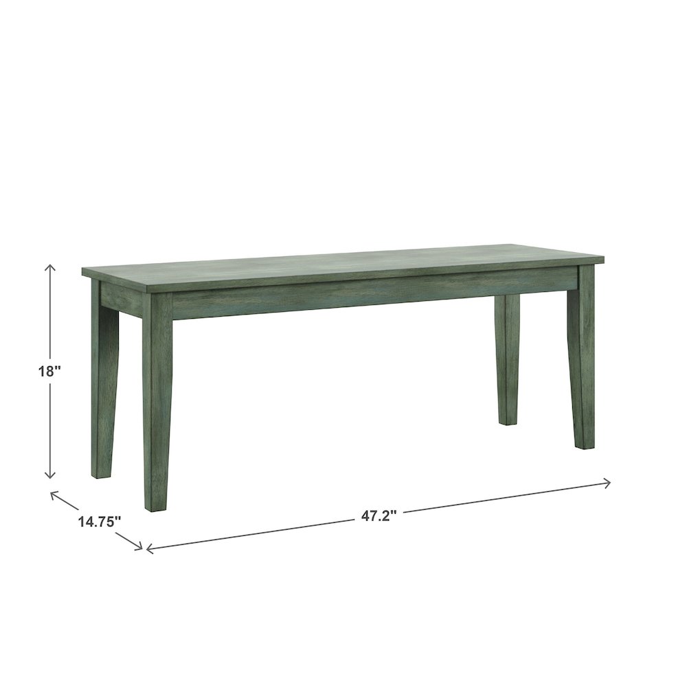 Antique Sage Finish 48"W Bench