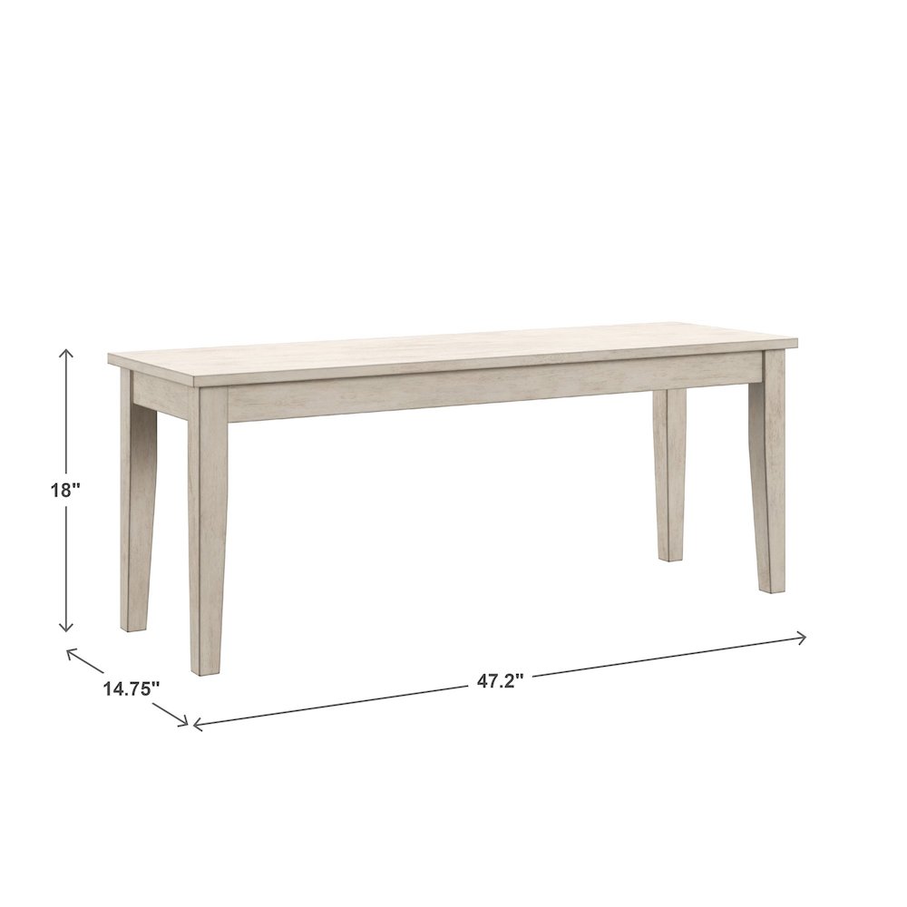Antique White Finish 48"W Bench