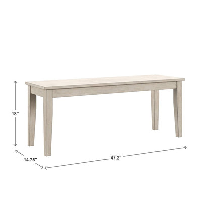 Antique White Finish 48"W Bench