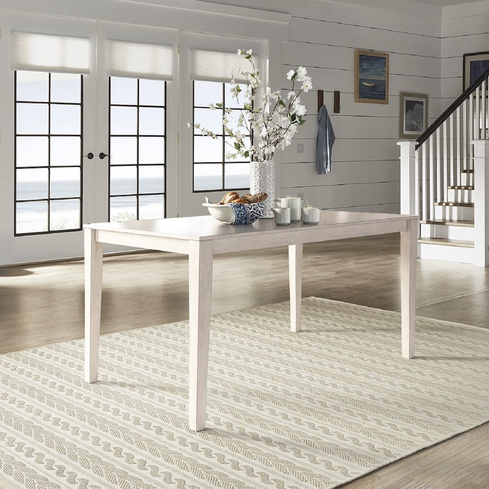 Antique White Finish 60" Dining Table