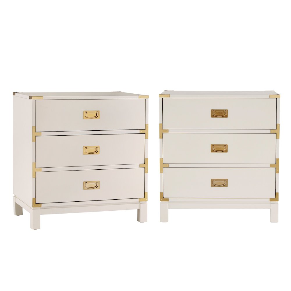 White Finish Nightstand With 3 Drawers